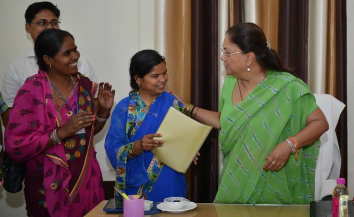 Raje congratulated Dholpur women for attaining financial stability and spreading positivity around them.
