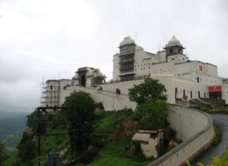 The regal Sajjangarh Palace perched on hilltop.