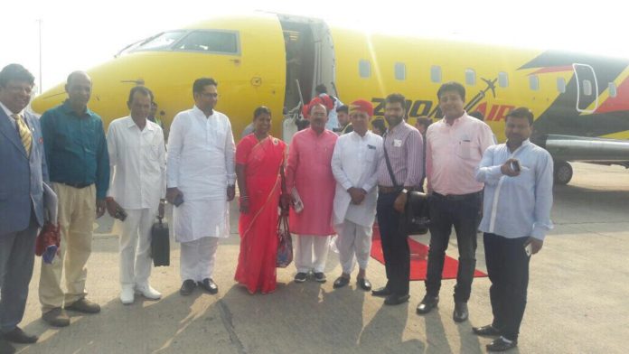 first test flight of Zoom Airlines landed at Kishangarh Airport