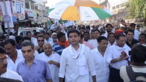 Sachin Pilot leads a Farmers' Rally