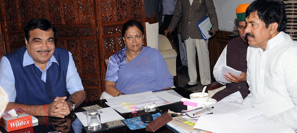 Rajasthan Highway Projects Discussion between CM Raje and Union Minister Nitin Gadkari