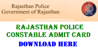 Rajasthan police admit card